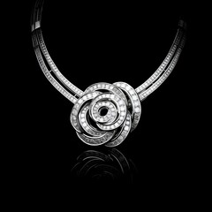 Dazzling Unity: The Glistening Love Knot Diamond Necklace