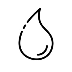Water drop vector.Rain.Water drop icon for app, logo, or web isolated on white background black outline. Simple flat falling water, blood, or raindrop. Steam shower condensation on a vertical surface.