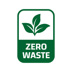Zero waste labels. Green eco friendly label