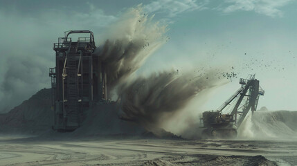 Industrial extraction of sand.