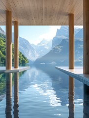 Pool With Mountain and Water View