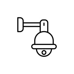 Security camera outline icons, minimalist vector illustration ,simple transparent graphic element .Isolated on white background