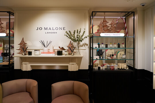 HONG KONG, CHINA - DECEMBER 04, 2023: interior shot of Jo Malone store in New Town Plaza shopping mall.
