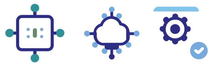 Set of machine learning icons. Outline icons with editable stroke collection.