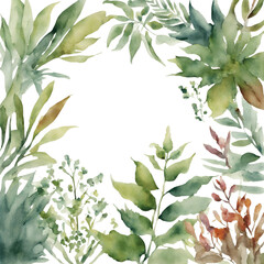 watercolor plants in the center of the image - 1