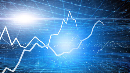  Artistic business charts and graphs illustration background.