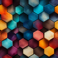 hexagon geometric colorful seamless background