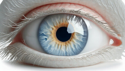 anatomy of the eyeball isolated on white background - obrazy, fototapety, plakaty