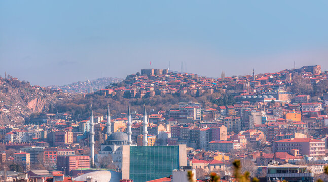 View of Ankara castle and general view of old town - Ankara, Ankara is capital city of Turkey  