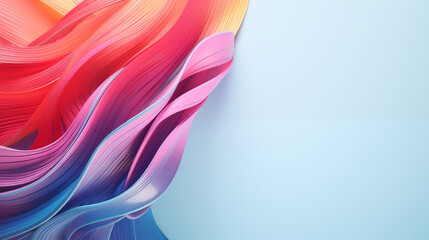Abstract Colorful Wave Patterns on Blue Gradient Background
