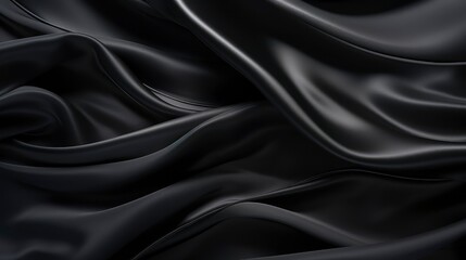 Obraz premium Black cloth waves background texture.