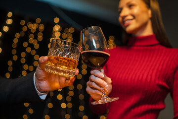 Celebrate whiskey on a friendly party in  restaurant