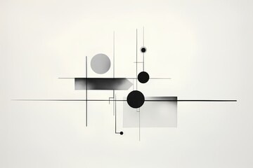 An artistic exploration of minimalistic geometric forms blending seamlessly on a subtle gray canvas.