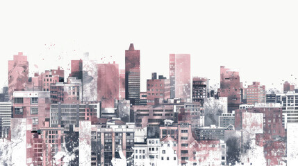 A cityscape with buildings on top of building。 - obrazy, fototapety, plakaty