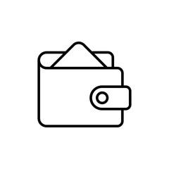 Wallet outline icons, minimalist vector illustration ,simple transparent graphic element .Isolated on white background
