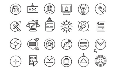 vector finance and business icon bundle set