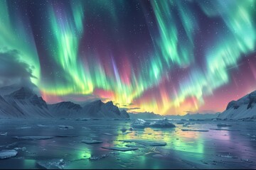 Bright Aurora Borealis Illuminates the Night Sky
