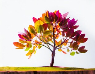 Fototapeta premium Tree colorfull isolated on white.