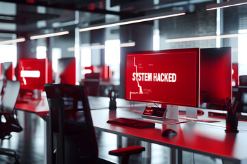 Cyber security concept - company under attack