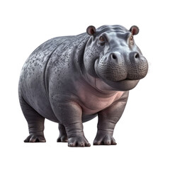 cute Hippopotamus isolated transparent background