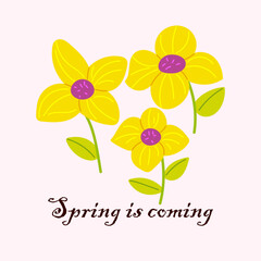 Spring quotes. Floral springtime hand drawn prints design. Positive phrases for stickers, postcards or posters