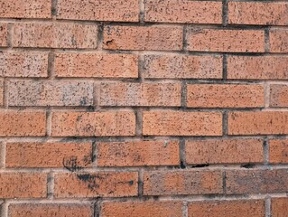 A grimy exterior brick wall