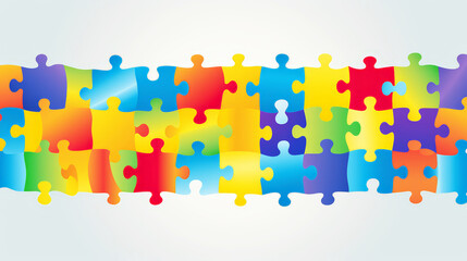  world Autism awareness day with multi color jigsaw puzzle background