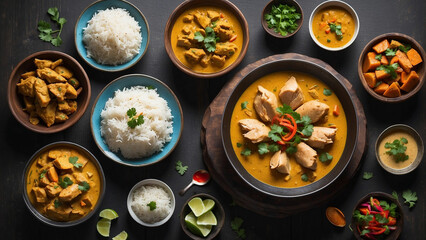 A photograph showcases a steaming bowl of Chicken Korma, its velvety texture and rich aroma enticing you to dive into the depths of the dish on the dark wooden table and that is this iconic Indian mea