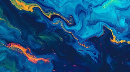 Abstract Colorful Acrylic Paint Swirls and Dynamic Flow Background