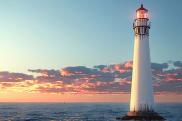 Light House in the Middle of the Ocean - Powered by Adobe