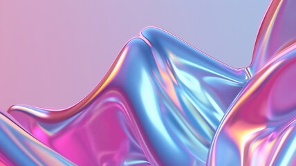 Abstract Holographic Background with Vibrant Neon Colors and Fluid Shapes - obrazy, fototapety, plakaty