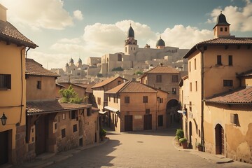 Panoramic view of the old town of Toledo, Spain. - obrazy, fototapety, plakaty