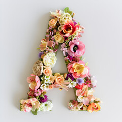 letter A from flowers