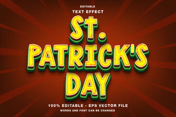 St. Patrick's Day 3d text style effect template editable