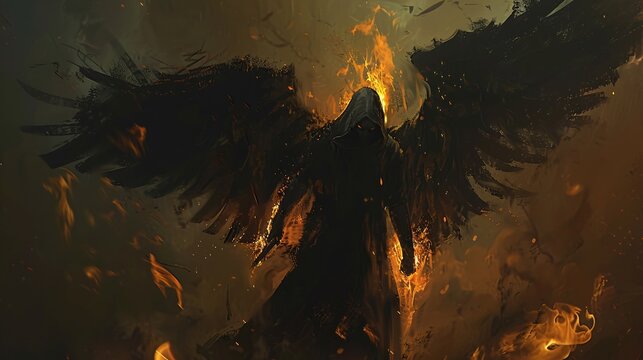 Fiery Fury The Dark Angel's Rise in October Generative AI