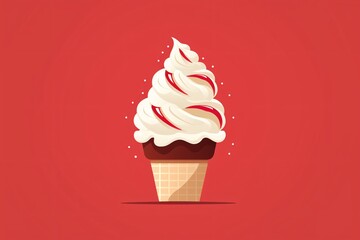 a cartoon of a ice cream cone - obrazy, fototapety, plakaty