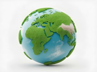 Fototapeta premium green planet earth isolated with white background, isolated for design 