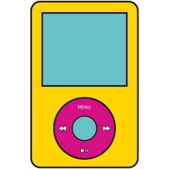 Vintage pop colour iPod classic vector icon - obrazy, fototapety, plakaty