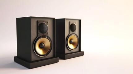 Audio Speakers Isolated on White Background