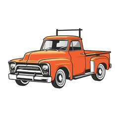 Fototapeta na wymiar Pickup truck classic_illustration