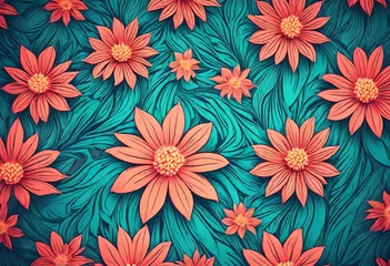 Fototapete Rund seamless floral background © Sulimnnn