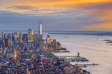 New York City, New York, USA Skyline at Twilight - 747247518