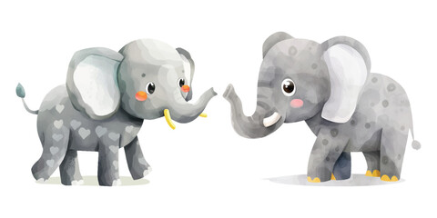 Naklejka premium cute elephant watercolour vector illustration 