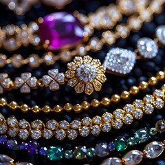 Dazzling Array: A Collection of Exquisite Jewelry Adorned with Precious Gems