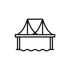 Bridge outline icons, minimalist vector illustration ,simple transparent graphic element .Isolated on white background