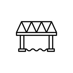 Bridge outline icons, minimalist vector illustration ,simple transparent graphic element .Isolated on white background