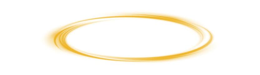 Three dimensional shiny golden nimbus. Golden halo angel ring. Light realistic halo, angel ring, Saint aureole symbol.  Magic fantasy portal. Futuristic teleport. Light effect. PNG.
