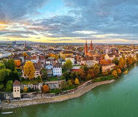 Basel, Switzerland on the Rhine River in Autumn - 747249390