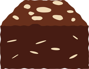 Brownie cake with nuts icon