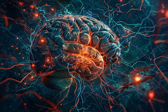 Neural Networks Glow in the Dark A Stunning Visual of the Brain's Neurons Generative AI